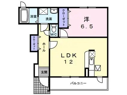ニューリバーサイド(1LDK/1階)の間取り写真