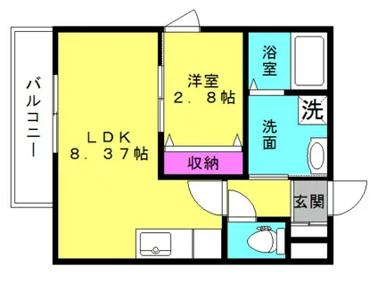 レジュール(1LDK/1階)の間取り写真