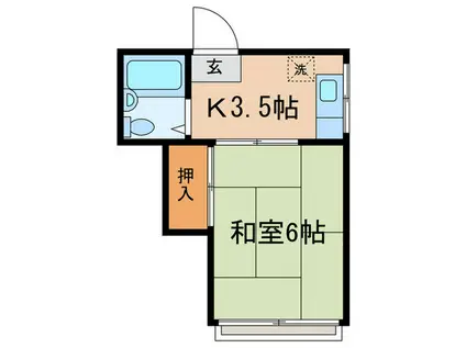 大平荘(1K/1階)の間取り写真