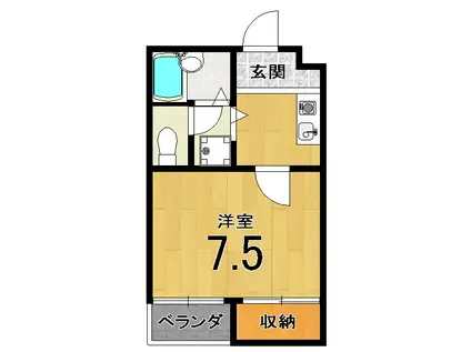 レ・タン・ドゥ・ラ・メールCKIII(1K/1階)の間取り写真