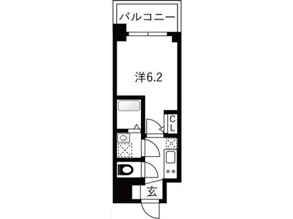 エスリードレジデンスザ・グラン大阪福島クラス(1K/13階)の間取り写真