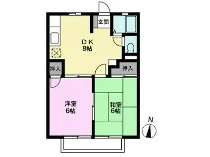 メゾングレーシィー(2DK/2階)の間取り写真