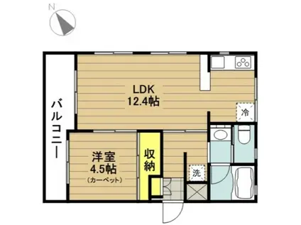 第3笑和コーポ(1LDK/1階)の間取り写真