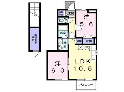 MAISON MASUZEN(2LDK/1階)の間取り写真