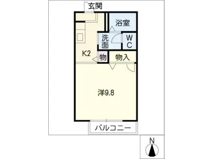 メゾン葵(1K/2階)の間取り写真
