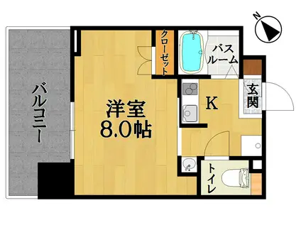 パルティール上前津(1K/4階)の間取り写真