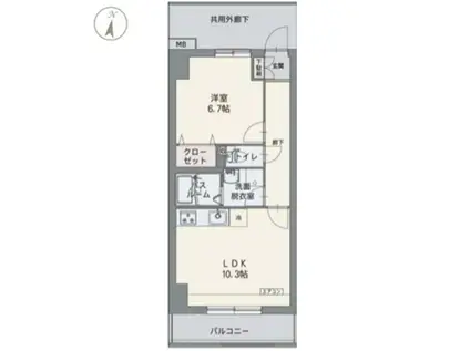 コルディエラ(1LDK/7階)の間取り写真