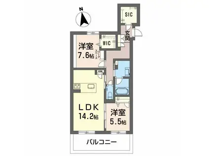近鉄名古屋線 戸田駅(愛知) 徒歩5分 2階建 築2年(2LDK/1階)の間取り写真