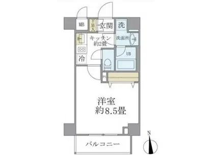 GRANSITE WASEDA(1K/2階)の間取り写真