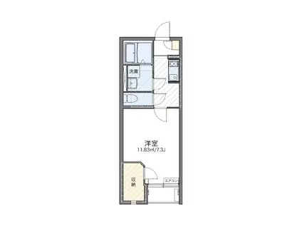 レオネクストグラースII(1K/1階)の間取り写真