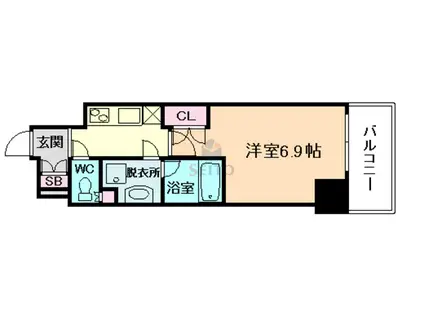 エグゼ北大阪(1K/5階)の間取り写真