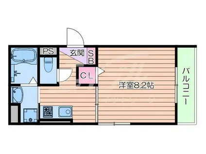 D‐ROOM東中条(1K/3階)の間取り写真
