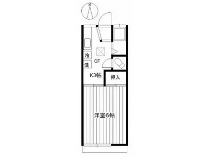 NOVAハイツ早稲田(1K/1階)の間取り写真