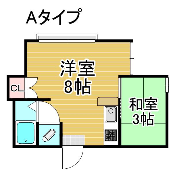 マンションイレブン(1DK/5階)の間取り写真