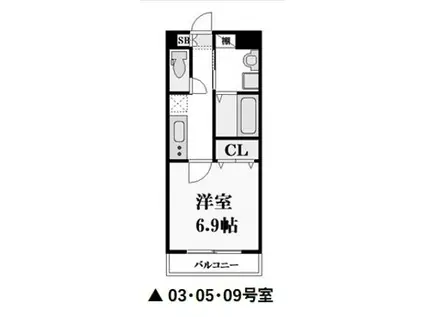 MISTRAL千代田町(1K/1階)の間取り写真