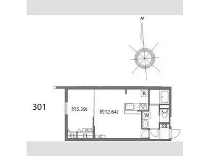 ルオーレ上北沢駅前(1LDK/3階)の間取り写真