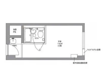 六本木ビジネスアパートメンツ(ワンルーム/2階)の間取り写真