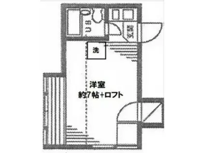ニューパレス(ワンルーム/3階)の間取り写真