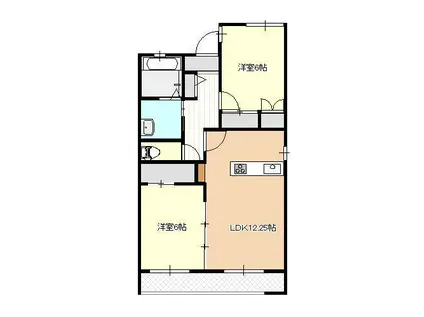 ベルモンゾK(2LDK/2階)の間取り写真