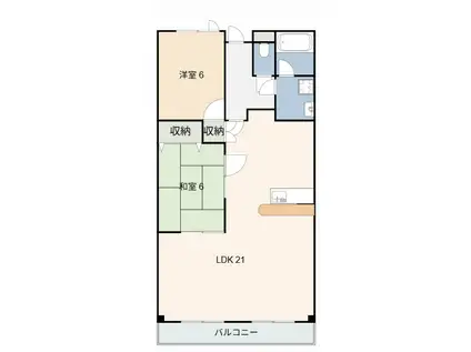 パールスクエア(2LDK/3階)の間取り写真