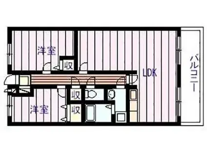 ハイグレード高井田(2LDK/6階)の間取り写真