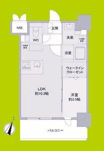 LOUIS RESIDENCE弁天町(1LDK/8階)の間取り写真