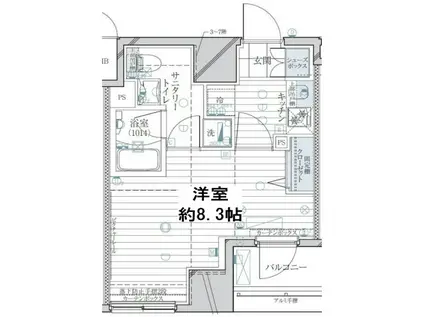 REGALIZ銀座イースト(1K/6階)の間取り写真