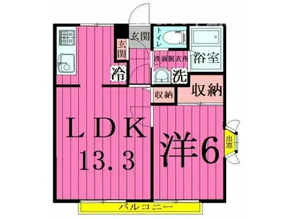 フロイディハイツ(1LDK/2階)の間取り写真