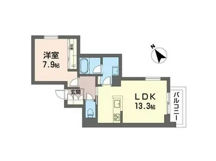 リリー シャルマン(1LDK/2階)の間取り写真