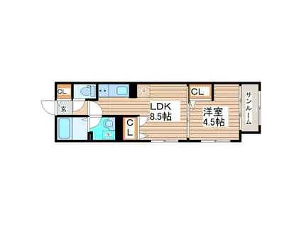 GRAND ESPOIR長町弐番館(1LDK/1階)の間取り写真