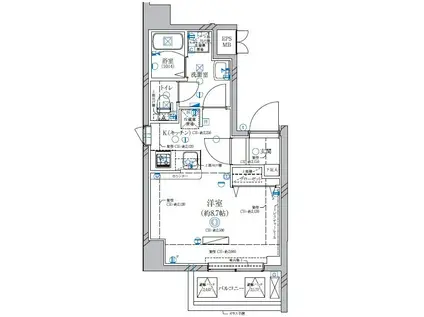 ディアレイシャス両国(ワンルーム/3階)の間取り写真