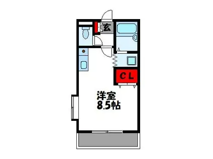 グランディール内橋A(1K/2階)の間取り写真