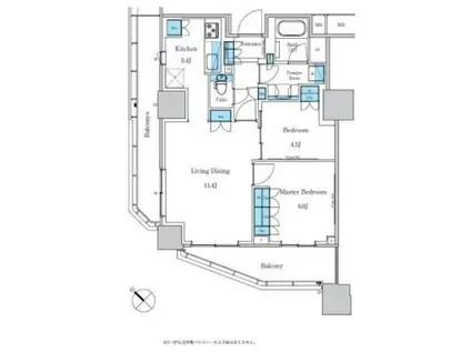 パークアクシス滝野川ラ ブリーズ(2LDK/5階)の間取り写真