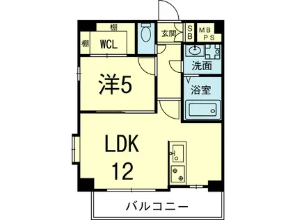 E-SMILE長嶺(1LDK/7階)の間取り写真