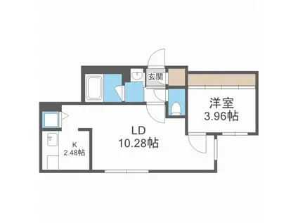 ARISTO北7条 アリスト北7条(1LDK/1階)の間取り写真