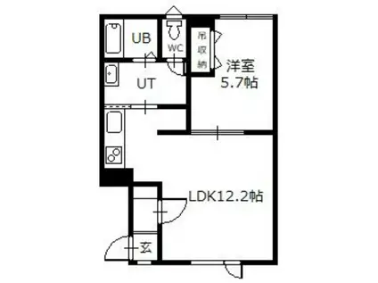 グランツ(1LDK/2階)の間取り写真