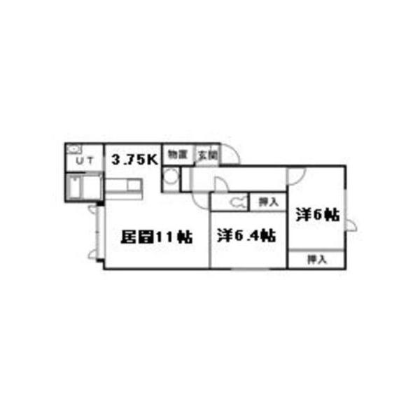 エネーロA(2LDK/2階)の間取り写真