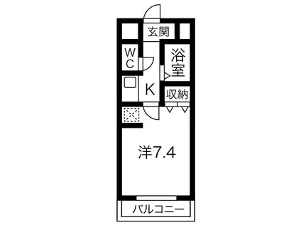 光レジデンス南館(1K/2階)の間取り写真