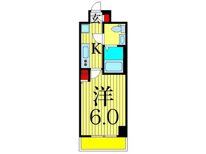 GENOVIAお花茶屋IISKYGARDEN(1K/3階)の間取り写真