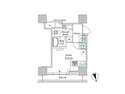 ベルファース芝浦タワー(ワンルーム/9階)の間取り写真