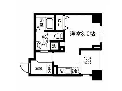 レジディア東日本橋(ワンルーム/4階)の間取り写真