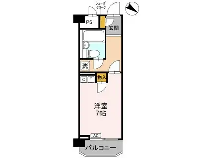 甲南クローバーハウス(ワンルーム/4階)の間取り写真