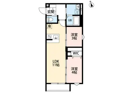 ROBOT HOME 蕨III(2LDK/3階)の間取り写真