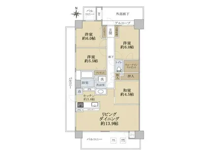 ライオンズ青葉東クレアシティ(4LDK/14階)の間取り写真