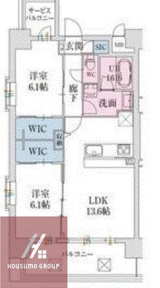 スプランディッド難波VII(2LDK/10階)の間取り写真