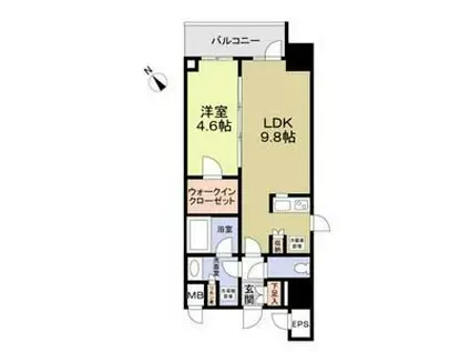 イール馬車道(1LDK/7階)の間取り写真
