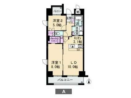 アイステージ幸町(2LDK/7階)の間取り写真