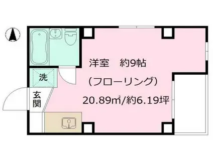 川島ビル(ワンルーム/3階)の間取り写真