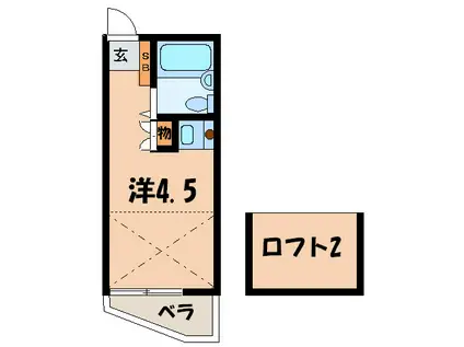 コスモハウス大泉3(ワンルーム/1階)の間取り写真