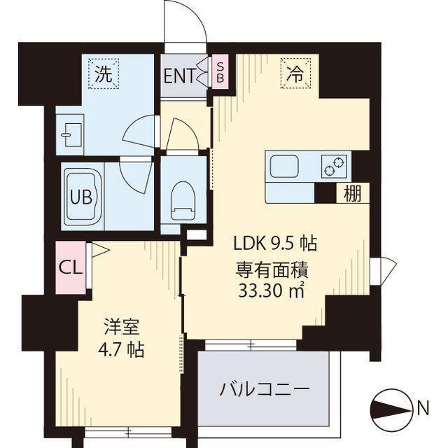 VEREDA NAKANO(1LDK/9階)の間取り写真